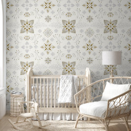 Eenvoudig Elegant Gold Folk Tegel Pattern Behang