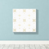 Eenvoudig Elegant Gold Folk Tegel Pattern Canvas Afdruk (Insitu (Houten vloer))