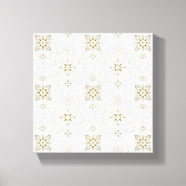 Eenvoudig Elegant Gold Folk Tegel Pattern Canvas Afdruk