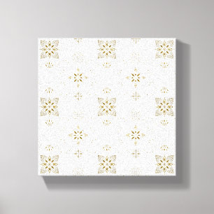 Eenvoudig Elegant Gold Folk Tegel Pattern Canvas Afdruk