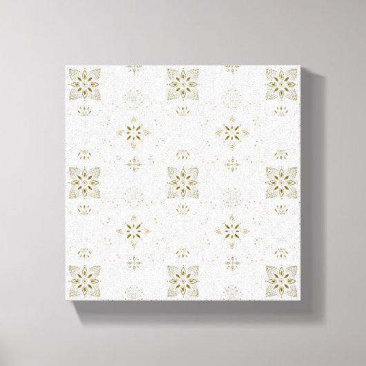 Eenvoudig Elegant Gold Folk Tegel Pattern Canvas Afdruk (Voorkant)