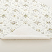 Eenvoudig Elegant Gold Folk Tegel Pattern Sherpa Deken (3/4)