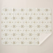 Eenvoudig Elegant Gold Folk Tegel Pattern Sherpa Deken (Voorkant (horizontaal))