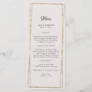 Eenvoudig Elegant Gold Geometric Lijst Neutraal Menu