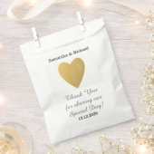 Eenvoudig Elegant Gold Heart Weddenschap Hartelijk Bedankzakje (Geknipt)