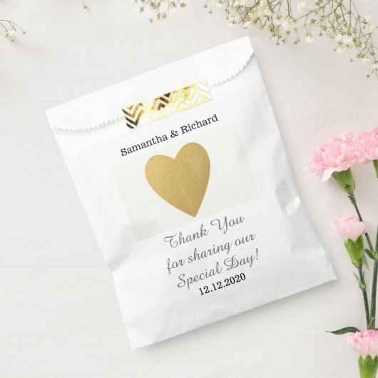 Eenvoudig Elegant Gold Heart Weddenschap Hartelijk Bedankzakje (Gezegeld)