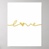 Eenvoudig Elegant Gold Love Script-Poster Poster (Voorkant)