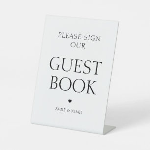 Eenvoudig Elegant Gold Modern Weddenschap Reclamebord Met Voetstuk