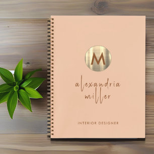 Eenvoudig Elegant Gold Monogram Notitieboek
