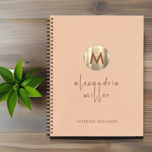 Eenvoudig Elegant Gold Monogram Notitieboek