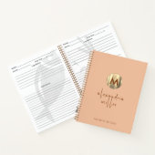Eenvoudig Elegant Gold Monogram Recipbook Notitieboek (Binnen)