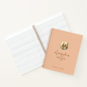 Eenvoudig Elegant Gold Monogram Revel Journal Notitieboek (Binnen)