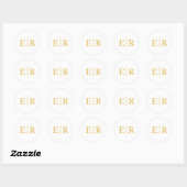 Eenvoudig Elegant Gold Monogram Weddenschap Ronde Sticker (Vel)