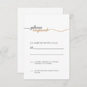 Eenvoudig Elegant Gold Response RSVP Kaartje (Voorkant / Achterkant)