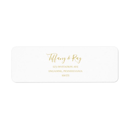 Eenvoudig Elegant Gold Return-adreslabel Etiket (Voorkant)