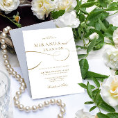 Eenvoudig Elegant Gold Script Weddenschap Kaart