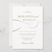 Eenvoudig Elegant Gold Script Weddenschap Kaart (Voorkant)