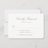 Eenvoudig Elegant Gold Script Weddenschap RSVP Kaartje (Voorkant)