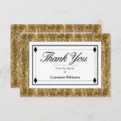Eenvoudig elegant Gold Tone Bereavement Hartelijk Bedankkaart (Voorkant / Achterkant)