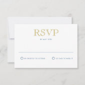 Eenvoudig Elegant Gold Traditional Briefkaart RSVP (Voorkant)
