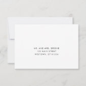 Eenvoudig Elegant Gold Traditional Briefkaart RSVP (Achterkant)