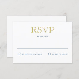 Eenvoudig Elegant Gold Traditional Briefkaart RSVP
