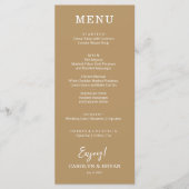 Eenvoudig Elegant Gold Weddendiner Menu (Voorkant)