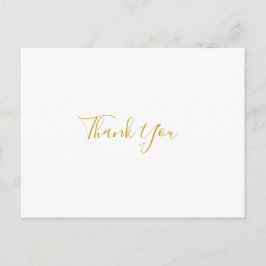 Eenvoudig Elegant Gold Weddenschap Dank u Briefkaa Briefkaart