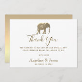 Eenvoudig Elegant Gold Wedding Bedankkaart (Voorkant / Achterkant)