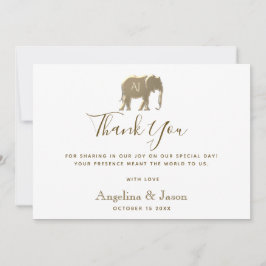 Eenvoudig Elegant Gold Wedding Bedankkaart