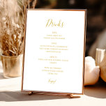 Eenvoudig Elegant Gold Wedding Drink Menu Sign Poster<br><div class="desc">Dit simpele gouden drink-menubord is perfect voor je moderne,  minimalistische witte en gouden bruiloft. Het ontwerp biedt een minimaal hedendaags goudlettertype dat vergezeld gaat van een formele kalligrafie. Houd het zoals is,  of verkies om het met uw eigen kunstwerk of foto's te personaliseren!</div>