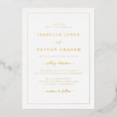 Eenvoudig Elegant Gold Wedding Folie Uitnodiging (Voorkant)