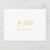 Eenvoudig Elegant Gold Wedding RSVP Briefkaart (Voorkant)