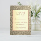 Eenvoudig Elegant Gold Wedding RSVP Kaartje (Staand voorkant)