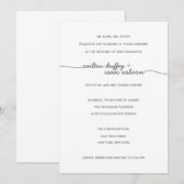 Eenvoudig Elegant Gold Wedding Uitnodiging (Voorkant / Achterkant)