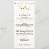 Eenvoudig Elegant Gold & White Lacy Filigree Weddi Menu (Voorkant)