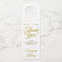 Eenvoudig Elegant Gold & White Weddenschap Harteli