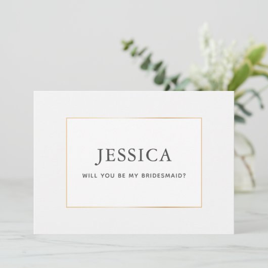 Eenvoudig Elegant Gold.. zal je mijn Bridesmaid-ka Save The Date (Staand voorkant)