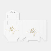 Eenvoudig Elegant Golden Initialen Weddenschap Bedankdoosjes (Uitgevouwen)