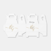 Eenvoudig Elegant Golden Initialen Weddenschap Bedankdoosjes (Uitgevouwen)