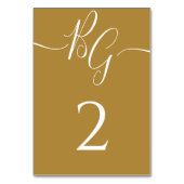 Eenvoudig Elegant Golden Initialen Weddenschap Kaart (Achterkant)
