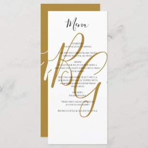 Eenvoudig Elegant Golden Initialen Weddenschap Menu
