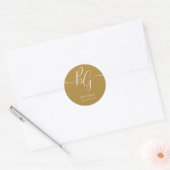 Eenvoudig Elegant Golden Initialen Weddenschap Ronde Sticker (Envelop)