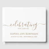 Eenvoudig Elegant Goud Begrafenismonument Gastenboek (Voorkant)