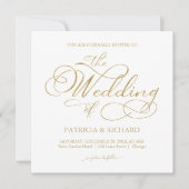 Eenvoudig Elegant Goud Folie Script Bruiloft Kaart (Voorkant)