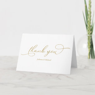 Eenvoudig Elegant Goud Folie Script Dank Je Wel Kaart