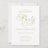 Eenvoudig Elegant Goud Folie Script Engagement Par Kaart (Voorkant)