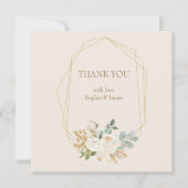 Eenvoudig Elegant Goud Geometrisch Lijst Bedankkaart (Voorkant)