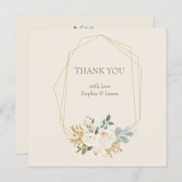 Eenvoudig Elegant Goud Geometrisch Lijst Bedankkaart