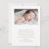 Eenvoudig Elegant Goud Script 4 Foto Baby Bedankkaart (Achterkant)